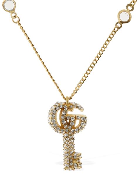 double g key necklace gucci|Gucci engraved heart necklace.